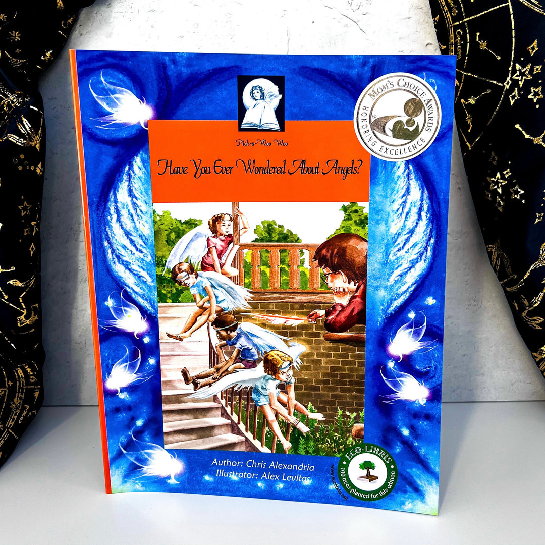 A children's book titled 'Have You Ever Wondered About Angels?' with a colorful cover featuring illustrations of angels and a young child.