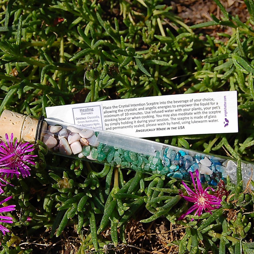 Crystal Intention Sceptres - Angel Chatter - Christine Alexandria - Dr. Emoto -  Raphael, Angel of Healing